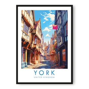 York Reisedruck, York Reiseplakat, Vereinigtes Königreich Druck, Reisedekor, beliebter Druck, Geburtstagsgeschenk, A1/A2/A3/A4/A5
