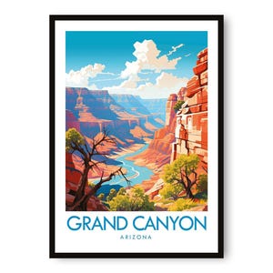 Póster de viaje del Gran Cañón: Lámina artística del paisaje de Arizona