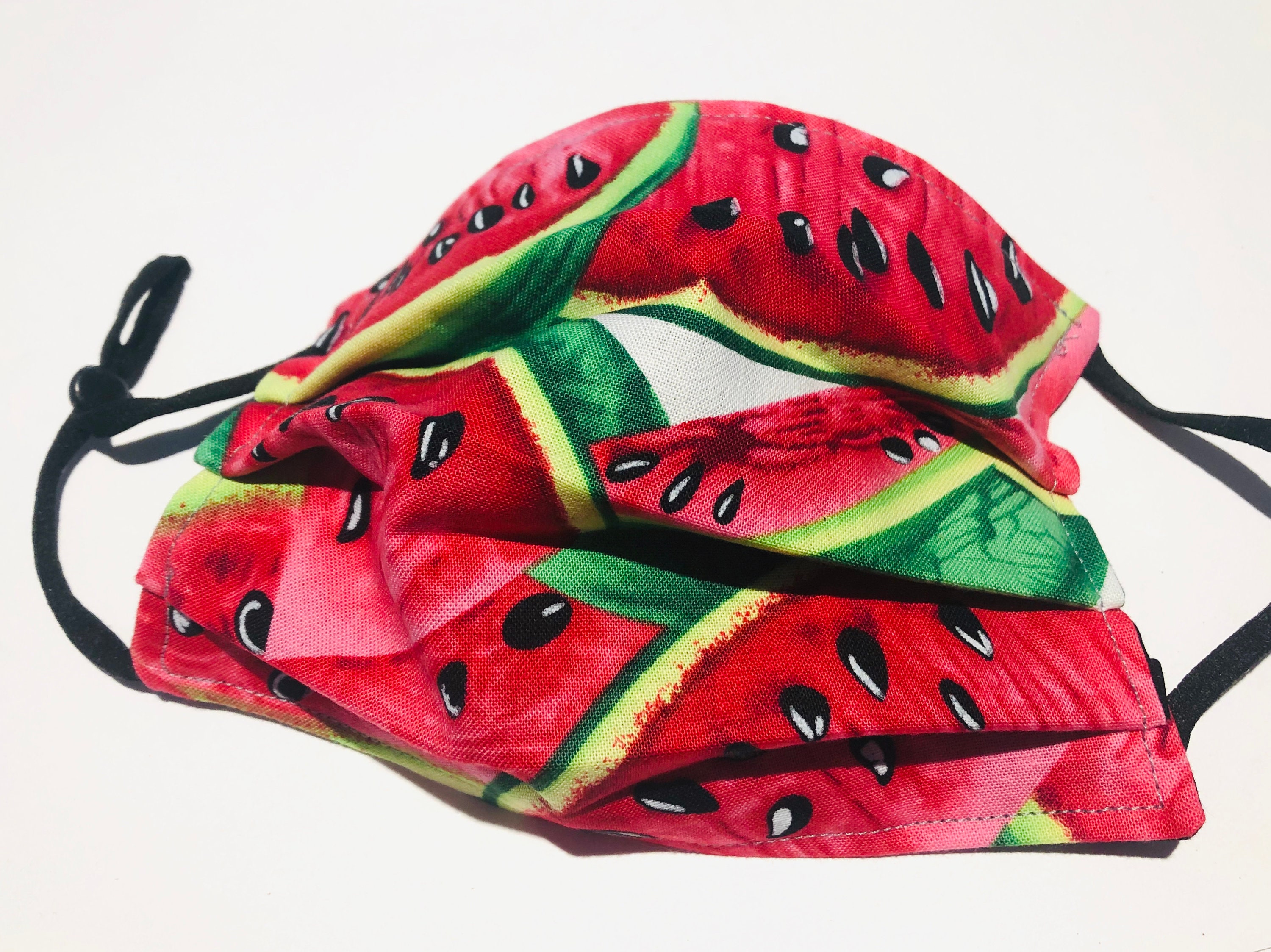Watermelon Face Mask / 100 cotton / reversible / Made in Etsy