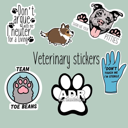 Vet Themed Stickers / Vet Tech / Veterinarian / Vet Clinic / Etsy