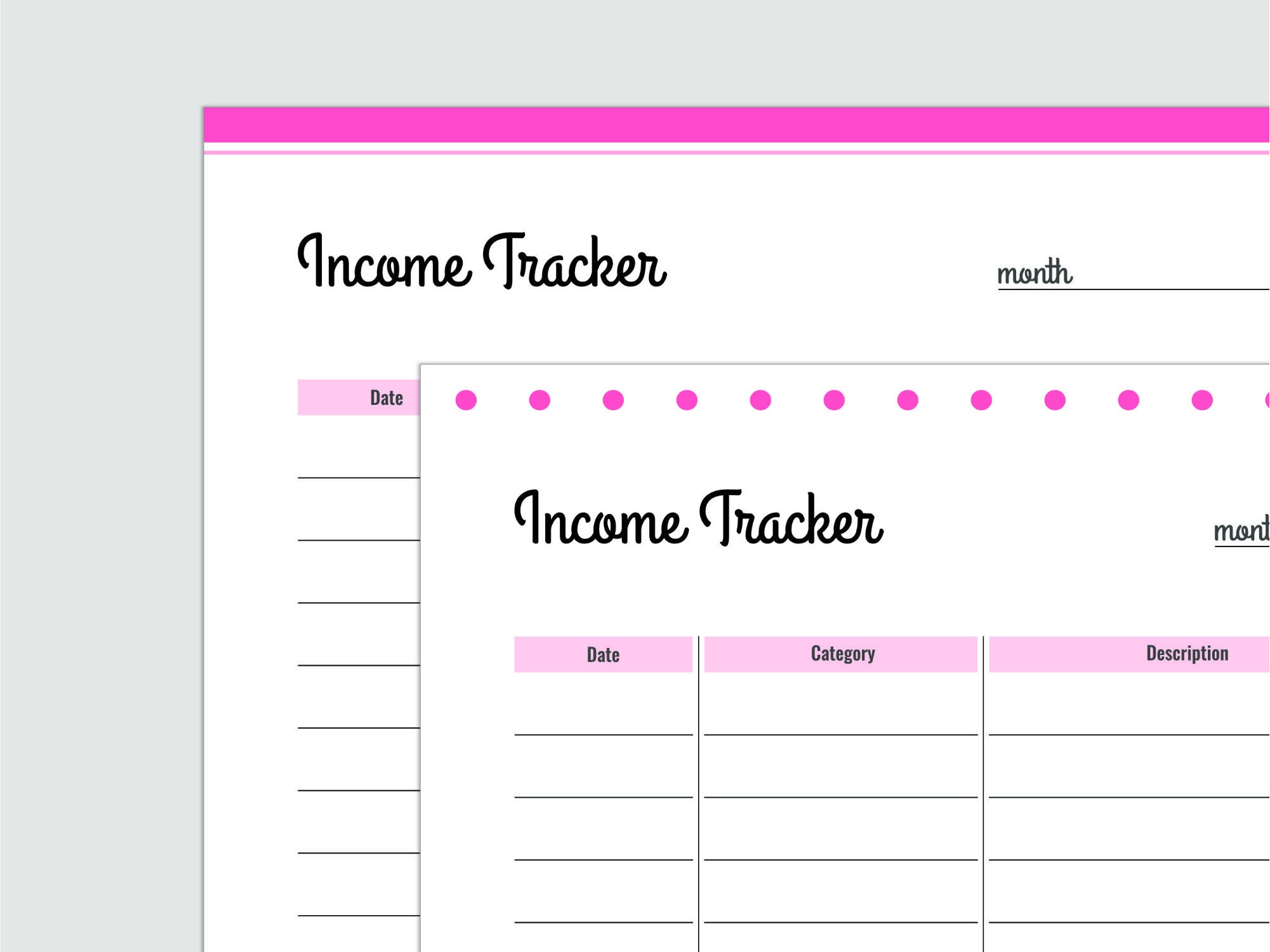 Income Tracker Form, Income Sheet Budget Planner, Financial Planner ...