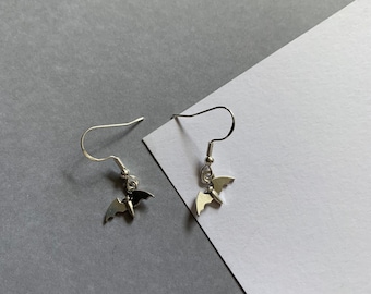 Silver Bat Dangle Drop Earrings: Bookish ACOTAR Inspired