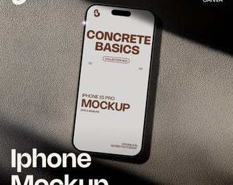 Maquete de tela do iPhone, Canva PSD e PNG | Maquete de smartphone, maquete de celular, maquete de mídia social, cores neutras, maquete de iphone 15