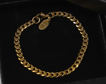 18k Cuban Link Bracelet For Men Gold Mens Cuban Bracelet Mens Bracelet Mens Gold Bracelets Mens Chain Bracelet Man Gift For Him Gift For Men