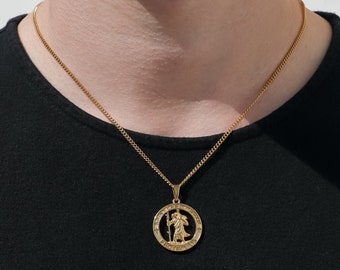 18金ゴールド セントクリストファーペンダント 男性用 セント