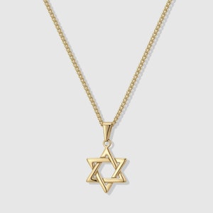 Davidster ketting gouden Davidster hanger Davidster bedel religieuze ketting waterdichte sieraden eerste communie mans valentijnscadeau