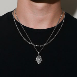 Gold hamsa necklace mens deals