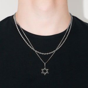 Silver Star of David Pendant for Man Star of David Chain Pendant for Men Magen David Pendant Jewish Star of David Pendant Jewish Pendant