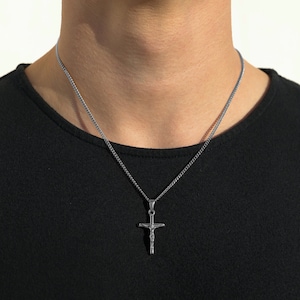 18k zilveren kruisbeeldketting zilveren kruisketting heren zilveren kruis hanger ketting voor man christelijke sieraden voor vriend valentijnscadeau man