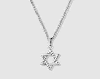 Silver Star of David Pendant for Man Star of David Chain Pendant for Men Magen David Pendant Jewish Star of David Pendant Jewish Pendant