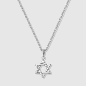 Silver Star of David Pendant for Man Star of David Chain Pendant for Men Magen David Pendant Jewish Star of David Pendant Jewish Pendant