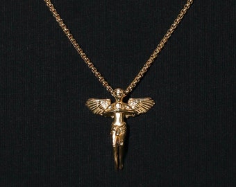 18k Guardian Angel Pendant for Man Necklace Gold Jewelry For Man Boyfriend Gift Waterproof Jewelry Gold Mens Pendant for Man Gift For Dad