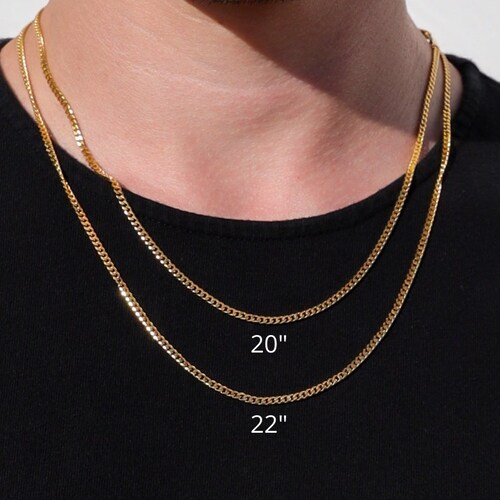 18k Cuban Link Chain Mens Gold Mans 