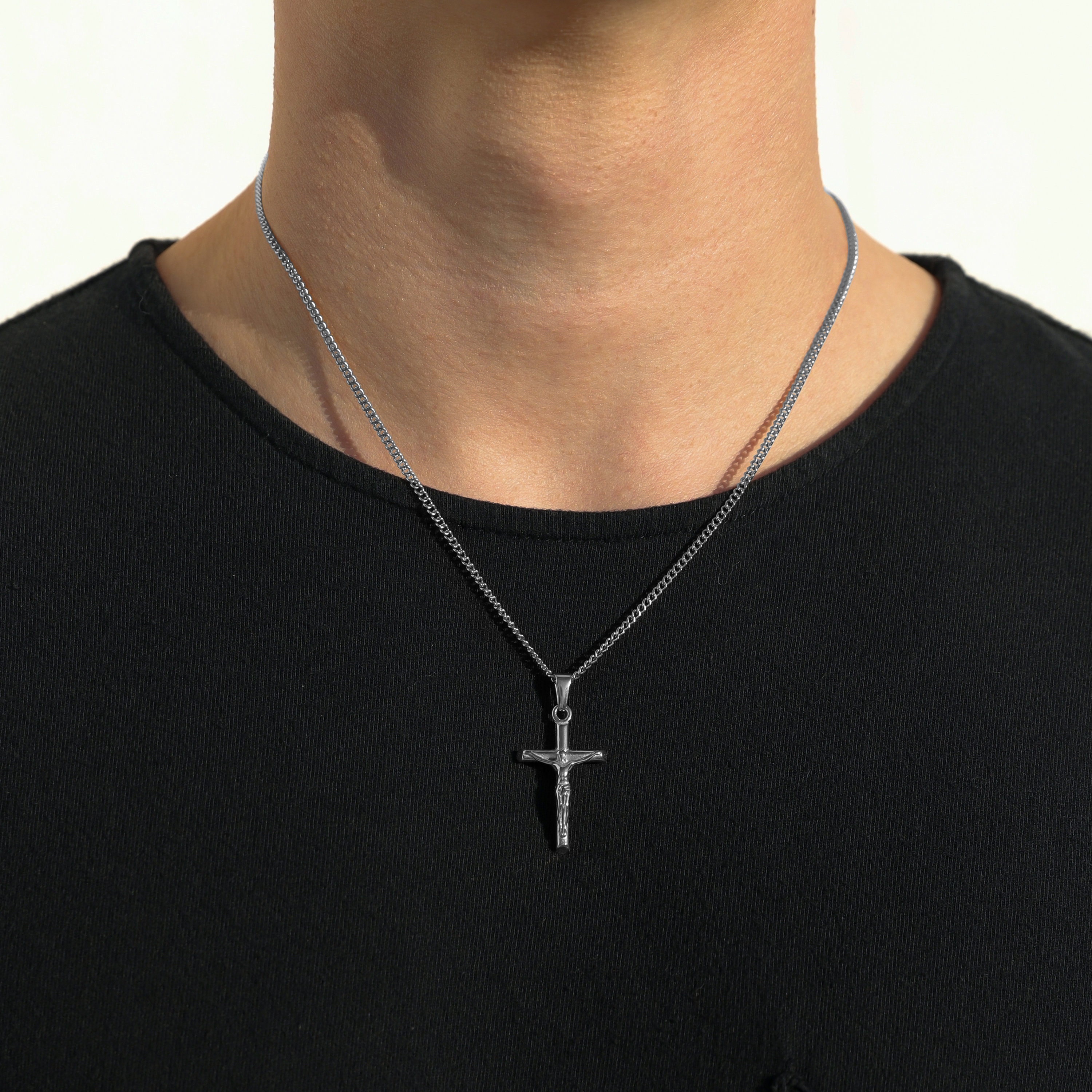 18k Gold Crucifix Necklace Gold Cross Necklace Men Gold Cross