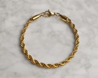 18k Rope Bracelet For Men Gold Mens Rope Bracelet Mens Bracelet Mens Gold Bracelets Mens Chain Bracelet For Man Gift For Boyfriend Gift Men