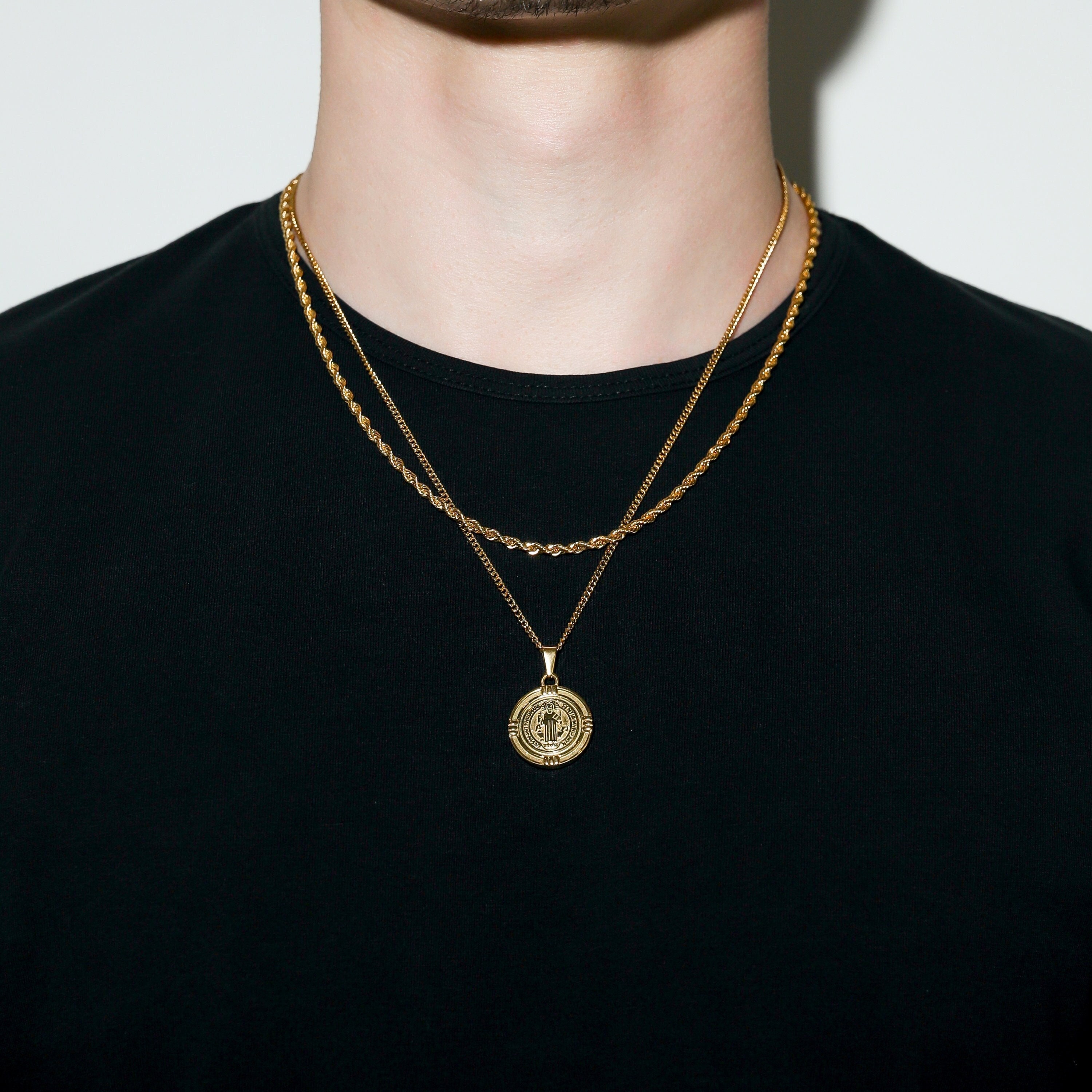 St benedict gold pendant deals