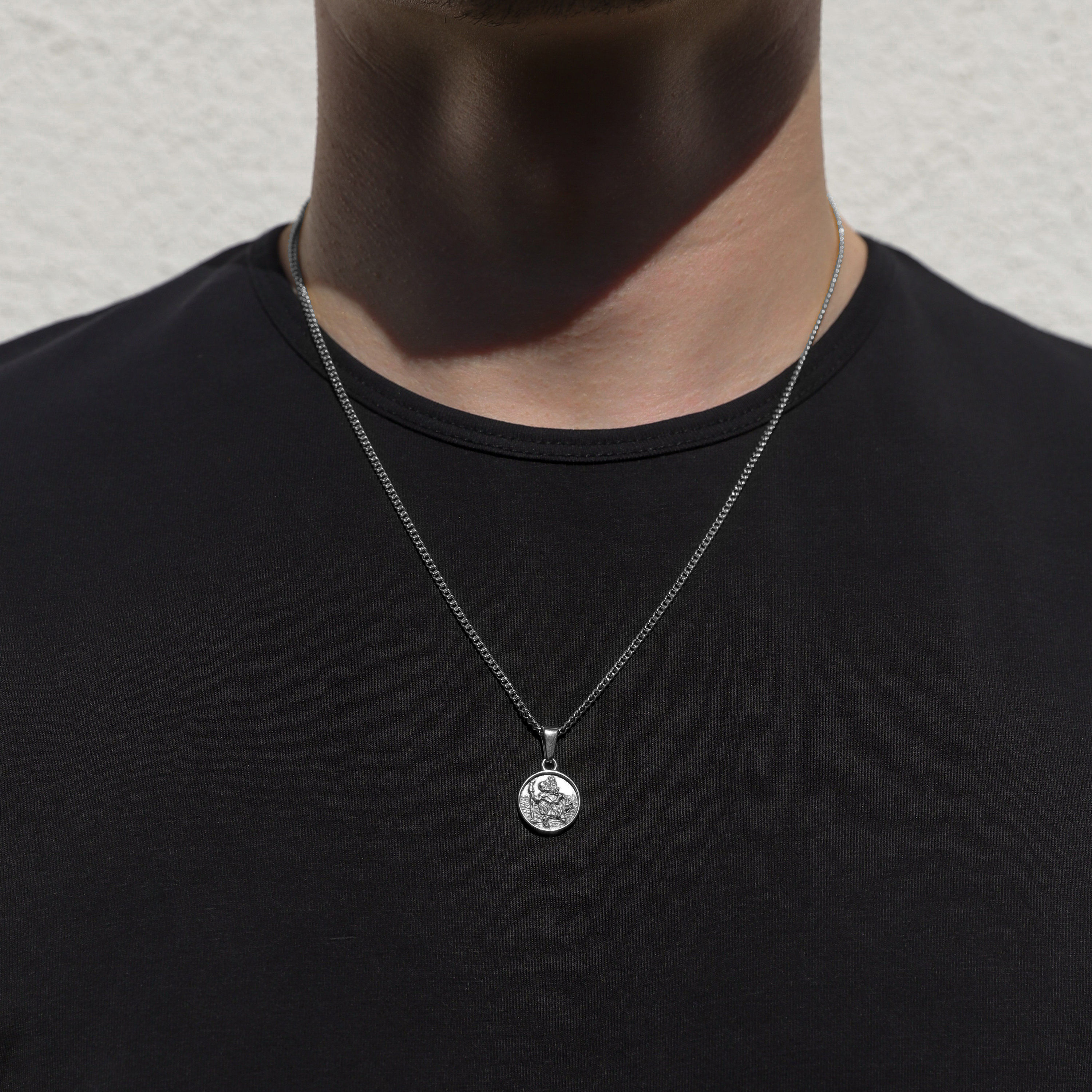 Necklace Set for Men - 18k Gold St Christopher Pendant Saint