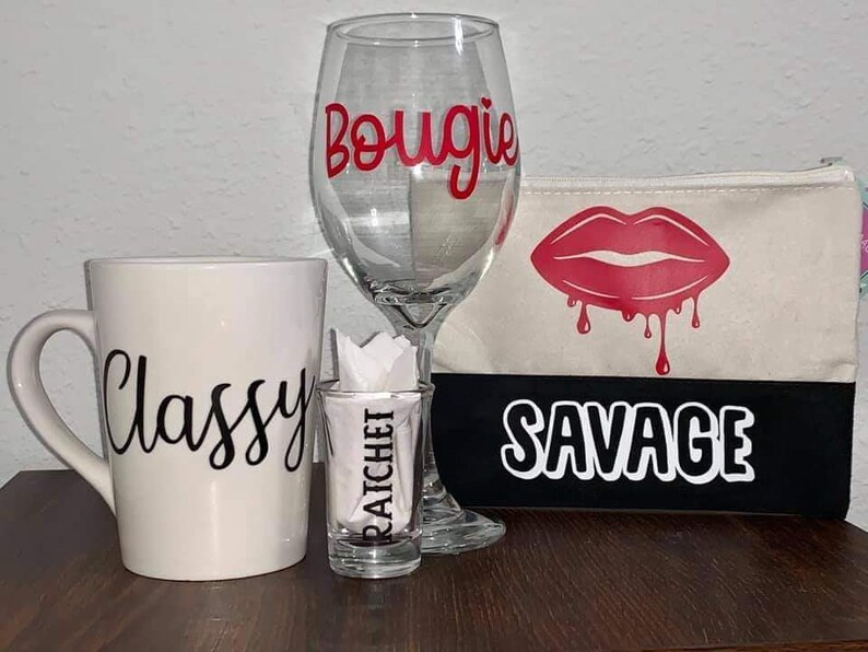 Custom. Classy Bougie Ratchet glass gift set Etsy