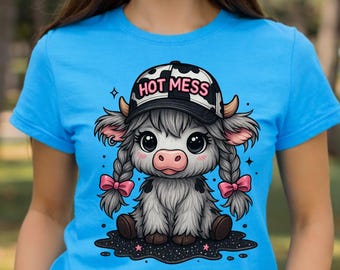 Funny Cow Shirt – Gildan Softstyle Hot Mess Cowgirl Tee.