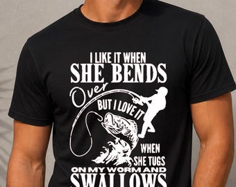 Grappig visserij-T-shirt, Gildan Softstyle Bass Fishing Humor-T-shirt