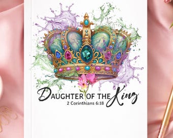 Christian Prayer Journal, Daughter of the King Design, Bible Study Notebook