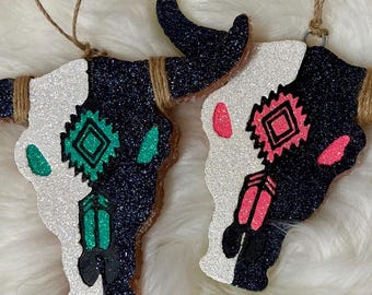 Bull Skull Freshie, Leather Lace Car Scent, Western Cowgirl Air Freshener