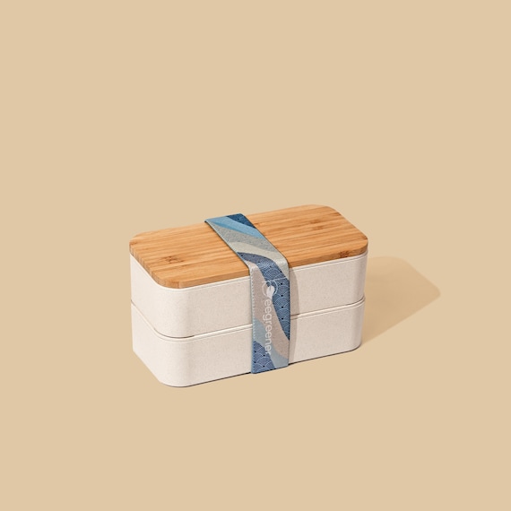 Japanese Bamboo Bento Box with Compartments and Utensils Stackable Lunch  Box Includes Lunch Bag for Meal Prep Beige