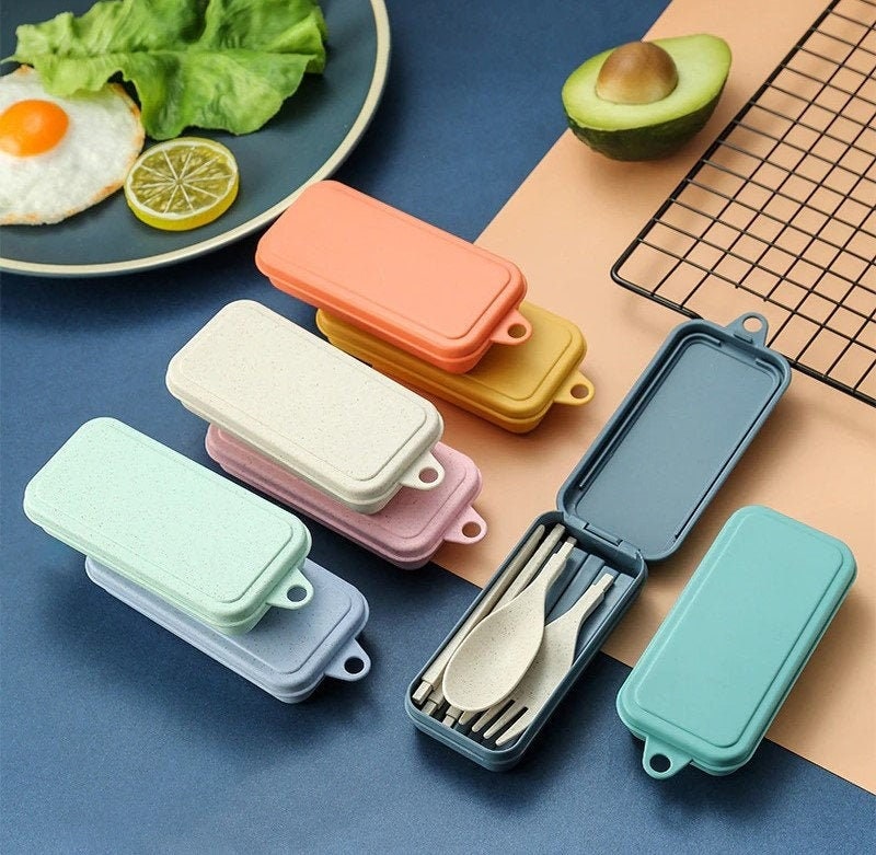 eco reusable wheat straw cutlery set