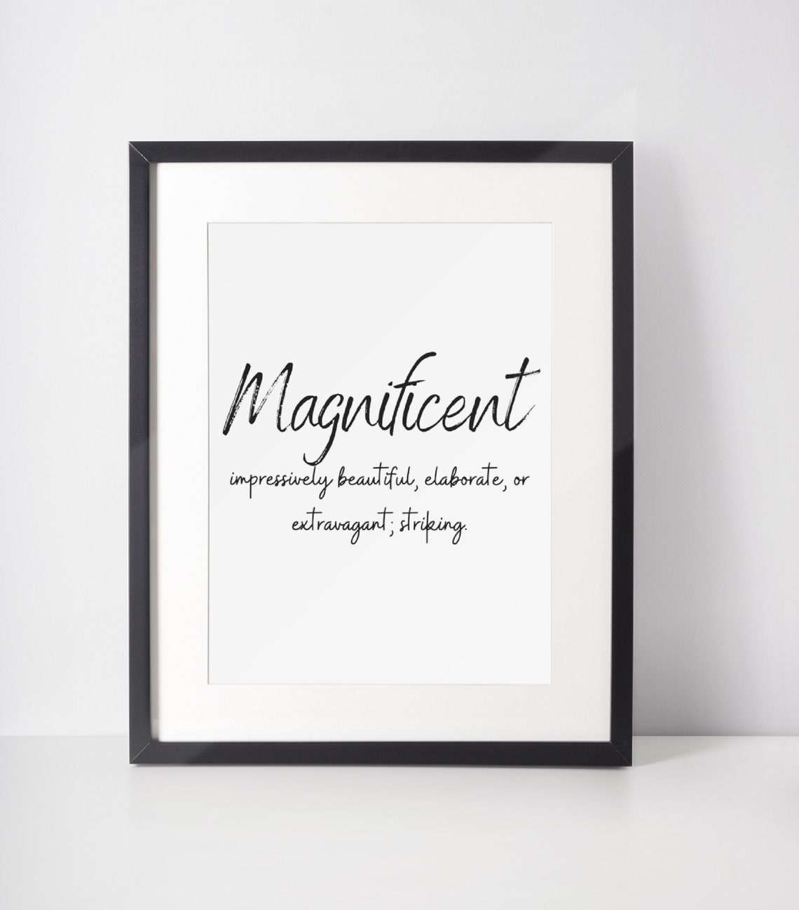 Magnificent Definition Printable Wall Art Inspirational Word Etsy