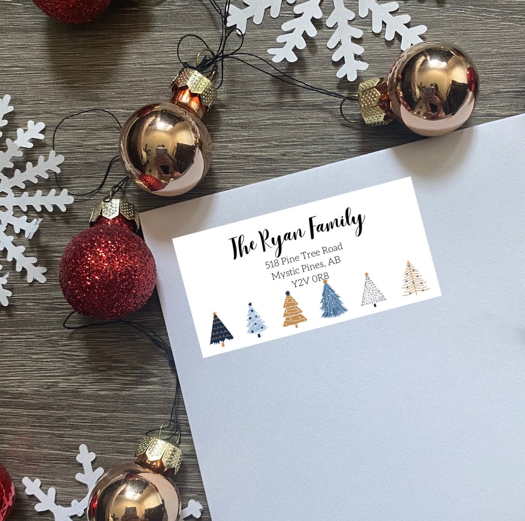 Christmas Tree Return Address Labels Christmas Address Etsy Canada