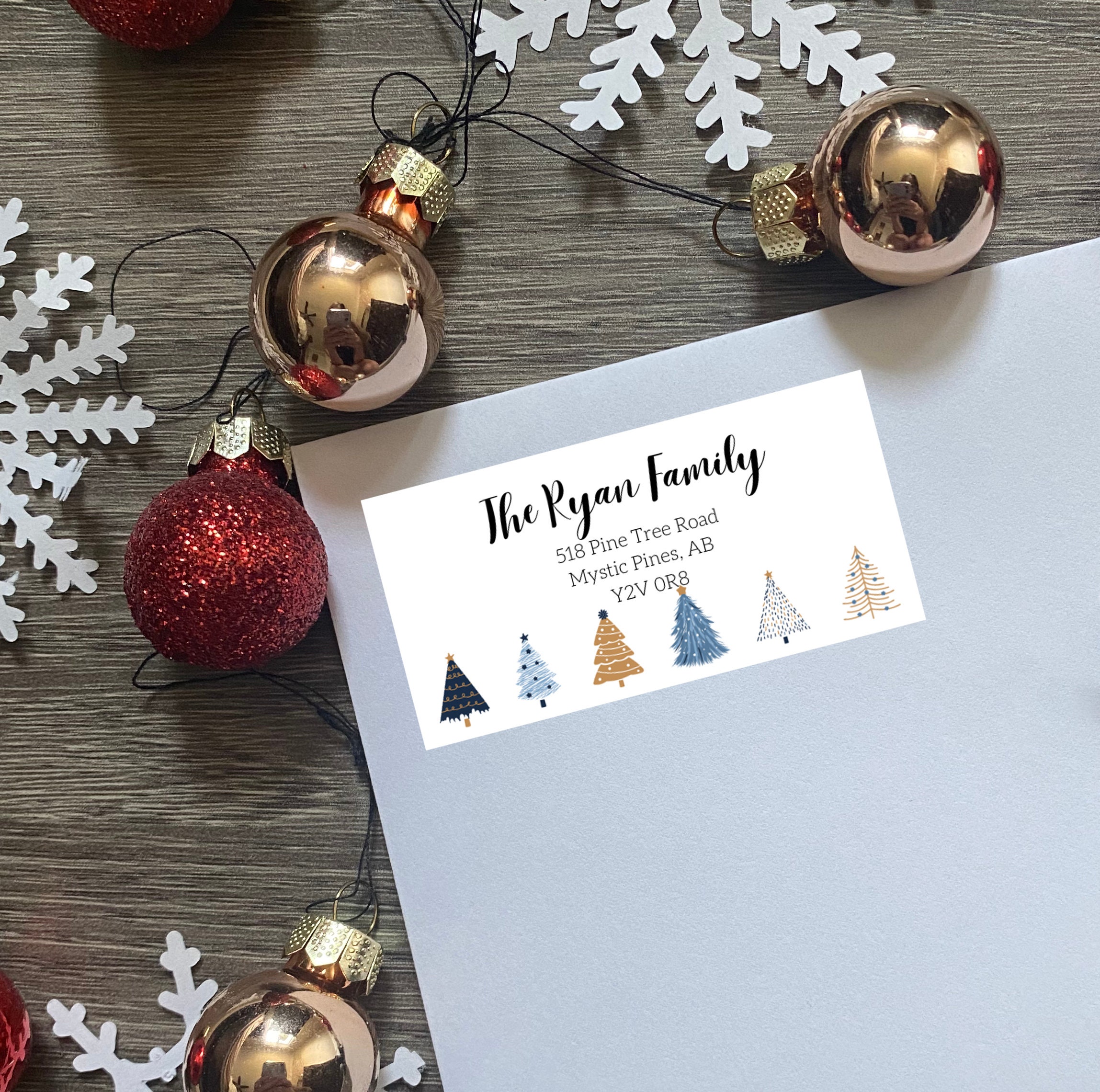 Christmas Tree Return Address Labels Christmas Address Etsy Canada