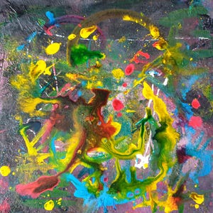 Émotions tourbillonnantes - peinture abstraite à l'acrylique et à l'encre sur toile enduite