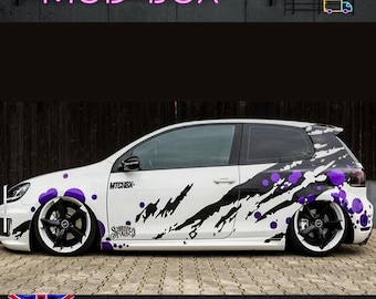 Calcomanías de vinilo para deportes de rally Pegatinas para envolver automóviles 2 colores en ambos lados