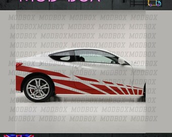 2 x rayas laterales JDM sol naciente, elección de color rápido y furioso