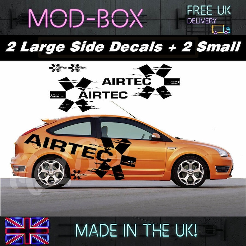 Airtec Car Side Vinyl Decal Graphics Racing - Etsy UK