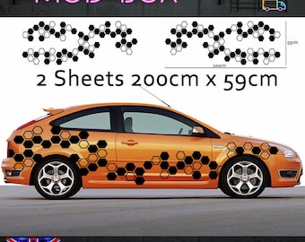 2 juegos de calcomanías de vinilo Honeycomb Motorsport