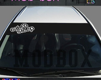 Eat Sleep VW Sunstrip Se adapta a todos los autos Elección de colores