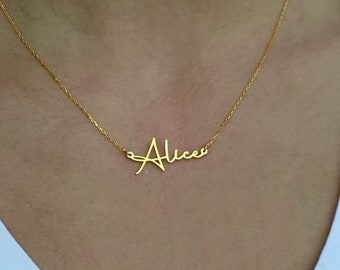 Custom Name Necklace, Sterling Silver Name Necklace, 18k Gold Plated, Rose Gold Plated and 925k Sterling Silver Personalized Gift Jewelry