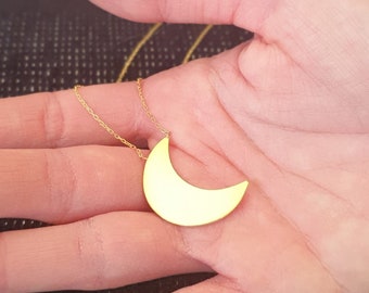 Crescent Moon Necklace, Stevie Nicks Pendant, Personalized Gift