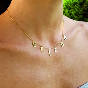 Silver Name Choker, Initial Custom Necklace, Personalized Gift Jewelry for Women, Gold Filled, Rose Gold Filled