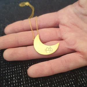 Crescent Moon Custom Necklace, 925k Sterling Silver, Gold Filled, Rose Gold Filled Personalized Gift Stevie Nicks Pendant