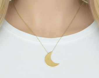 Collier croissant de lune : pendentif style Stevie Nicks en plaqué or pour femme