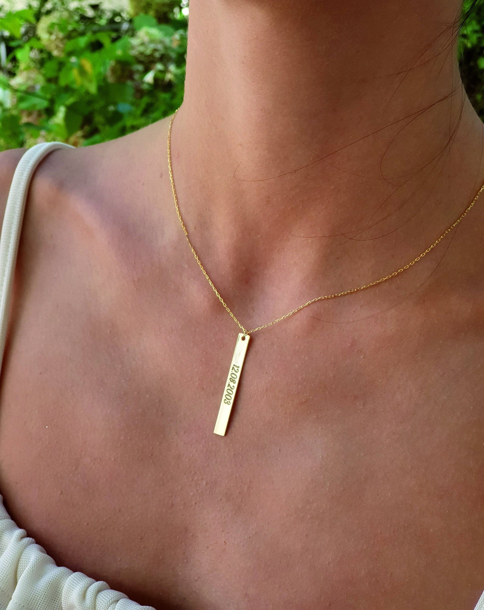 Custom Vertical Bar Necklace