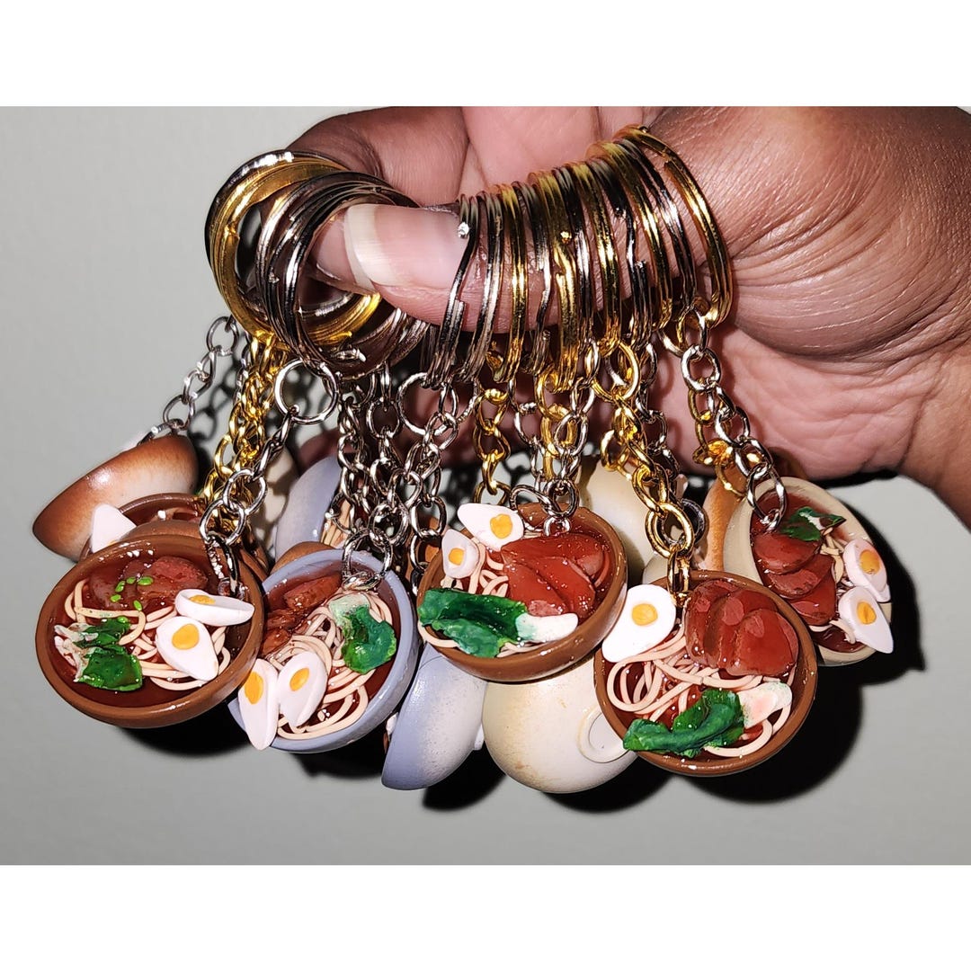 Clay Raman Polymer Clay Raman Noodles Keychain | Realistic Food Keychain | Gift ...