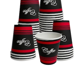 Premium 12 oz. Coffee Cups - 50 Pack - Leak-Proof Disposable Hot Beverage Cups