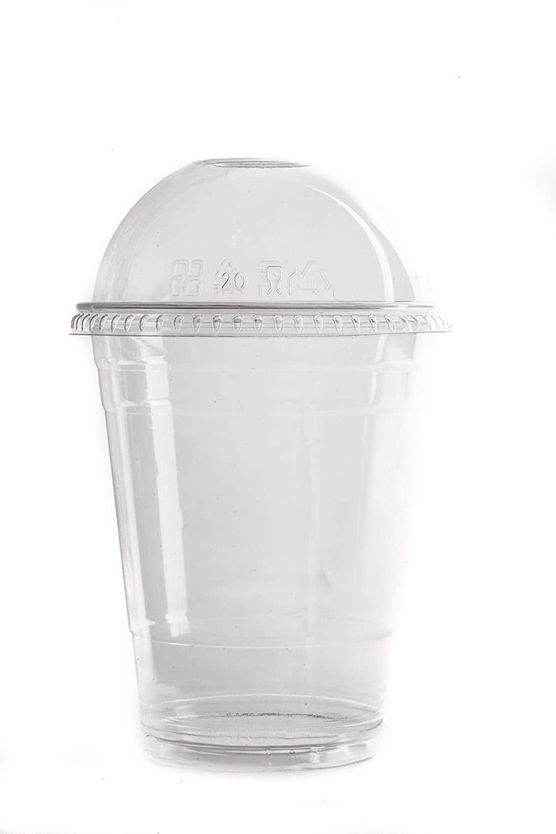 10 Oz Cups Iced Coffee Go Cups and Dome Lids Cold Smoothie Etsy