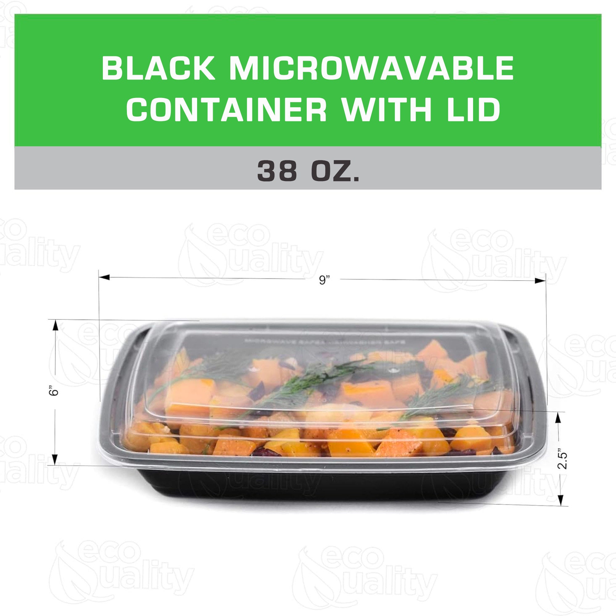 38oz Food Containers with Lids Meal Prep Plastic BPA FREE