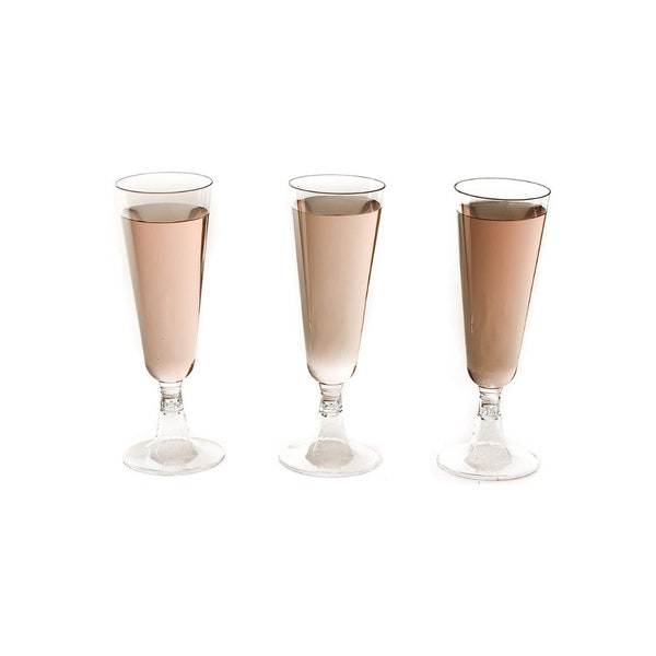 5oz Plastic Champagne Flutes Hard Plastic Disposable Clear Plastic Glass Like Flutes - Champagne Glasses BPA Free Toasting Flutes