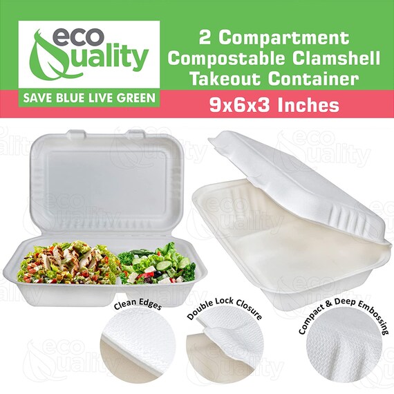 8 x 8 x 3 Clear Hinged Plastic Clamshell - Take out Containers –  EcoQuality Store