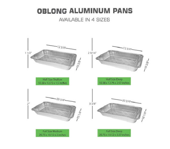 9 x 13 Disposable Aluminum Foil Steam Bake Deep Pans, Half Size